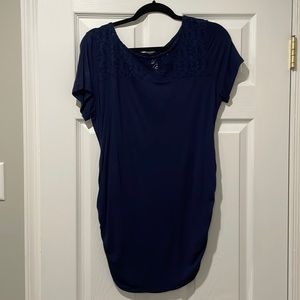 Motherhood Maternity Navy Blue Short Sleeve Shirt